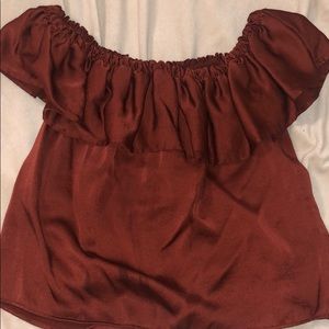 Rust off the shoulder blouse